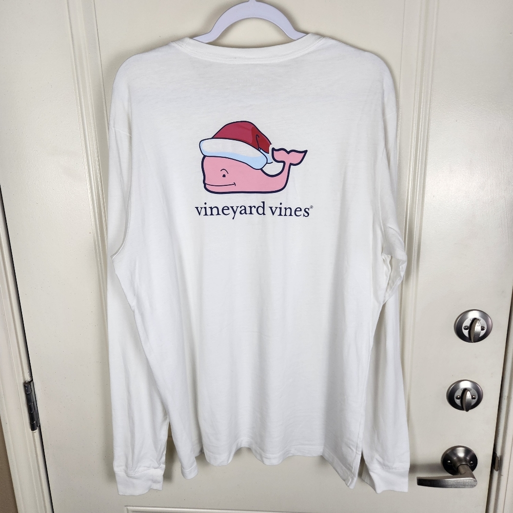 Vineyard Vines Mens Long Sleeve Shirt Top Christmas Whale Size M